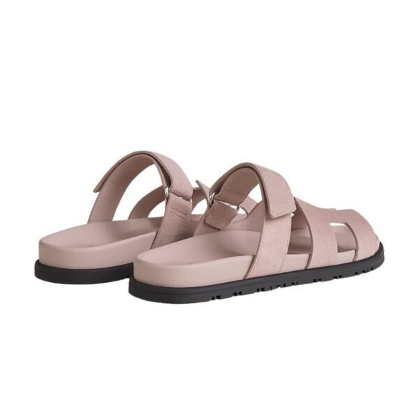 Hermes Pink Suede Chypre Sandals - Image 2