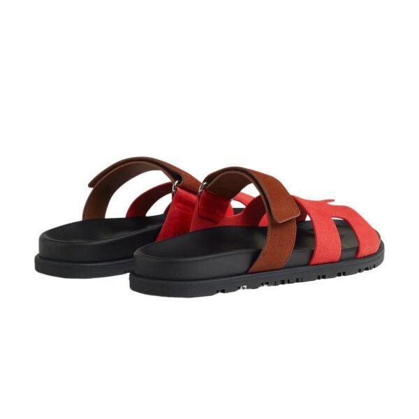 Hermes Women Chypre Sandals Suede Red Pink Rouge Cinétique - Image 4