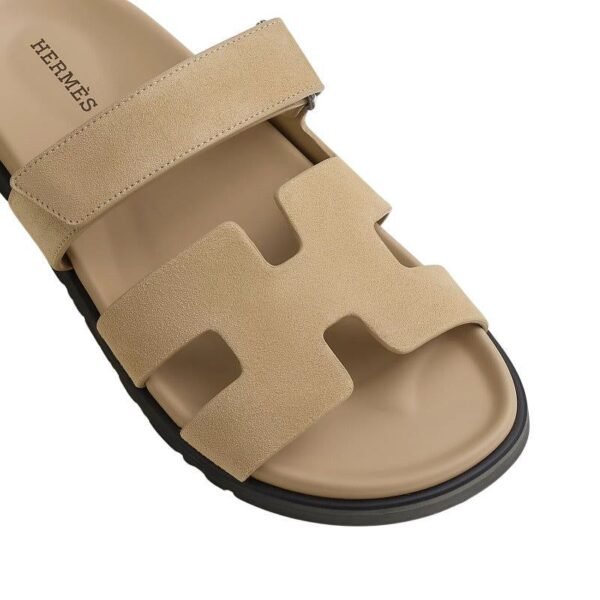 Hermes Brown Suede Chypre Sandals - Image 3