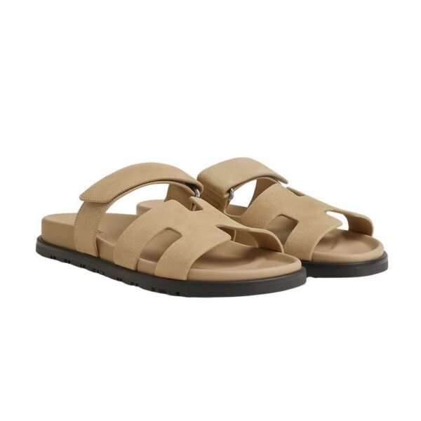 Hermes Brown Suede Chypre Sandals - Image 2
