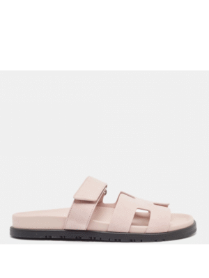 Hermes Pink Suede Chypre Sandals