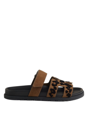 Hermes Chypre Sandal Tufted Suede Goatskin