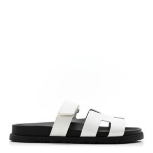 Hermes Calfskin Womens Chypre Sandals White